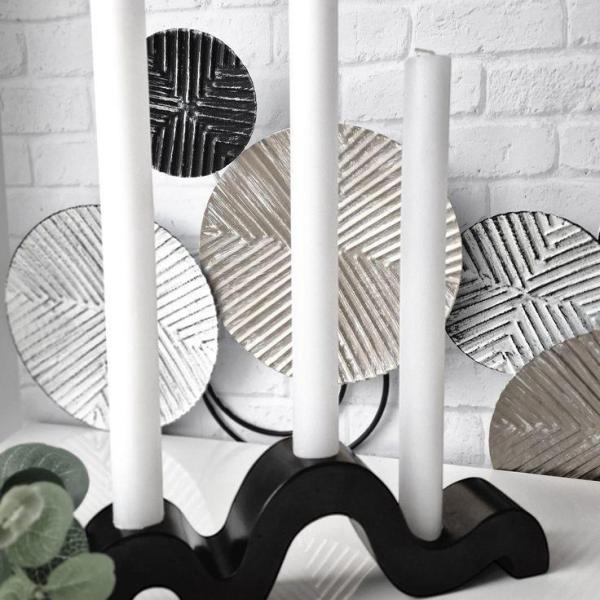 El Yapımı, Dekoratif Dalgalı Mumluk, Şamdan, 3'lü Mumluk