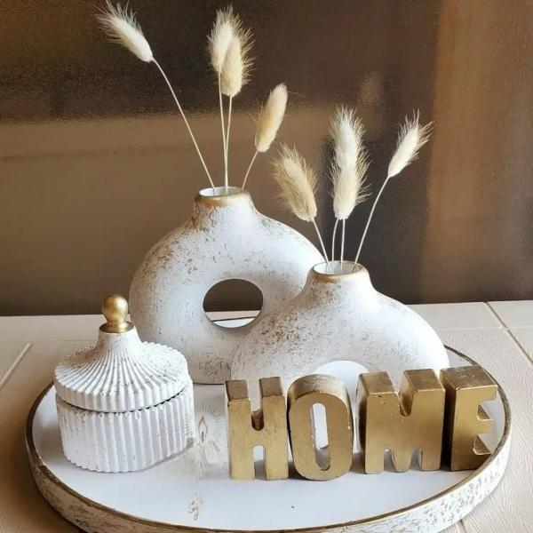 El yapımı, Taş Tozu Dekoratif Harf,(HOME)  5cmX2 cm